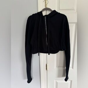Alo Black Cropped Hoodie